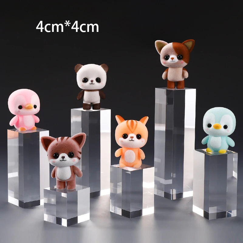 شفافة الاكريليك ورقة مربعة ختم كتلة التصوير الدعائم أصحاب مستحضرات التجميل وسادة خواتم القرط مجوهرات عرض موقف #4