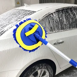 Car Cleaning Brush Chenille Broom Telescoping Long Handle Car Wash Brush Cleaning Mop Auto Accessories