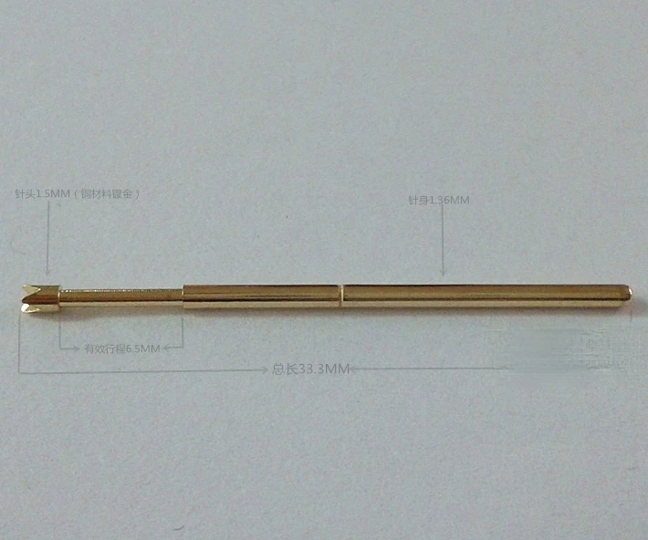 100Pcs 1.5MM สี่ฟัน Golden Pogo เข็ม1.7มม.ยืดหยุ่น Probe PA100-Q2เข็มทดสอบ Corolla เข็ม