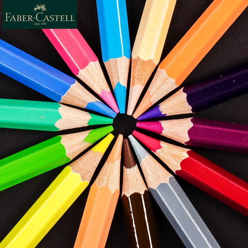 Faber Castell Oily Colored Pencils 36/48/72/100 Colors Color Pencil Wooden Painting Pencils Professional Drawing Art Supplies