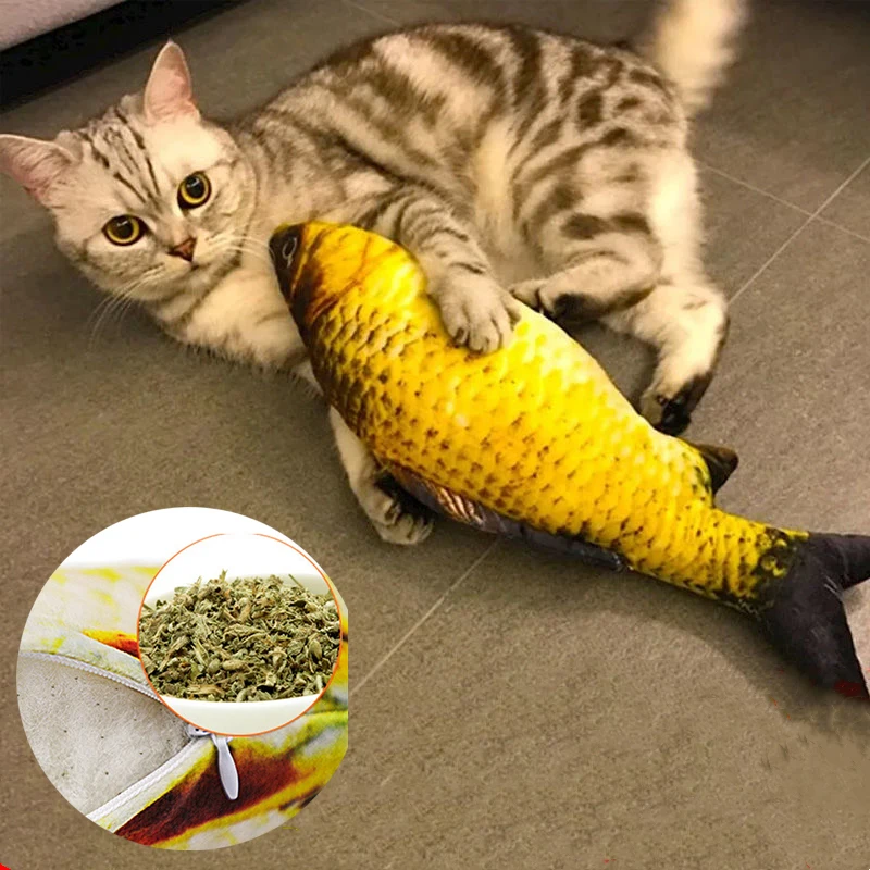 20/30/40 Creative Cat Toy 3d Fish Simulation Soft Plush Anti-Bite Catnip Interaction Chewing Fake Cat Fish Toy Pet Supplies