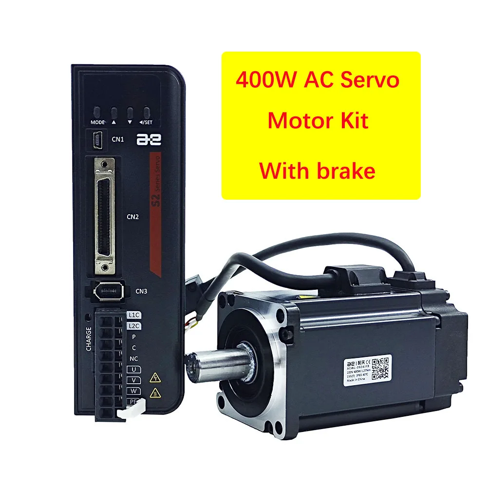 AC servo motor kit 220V 400W 1.27NM single-turn/multi-turn magnetic CNC milling machine servo kit with brake