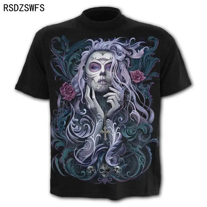 New Scary Skull Men\'s T-Shirts Men\'s Punk 3D Shirts Summer Fashion Tops O-neck t-shirt Boys Clothing Streetwear Size XXS-5XL