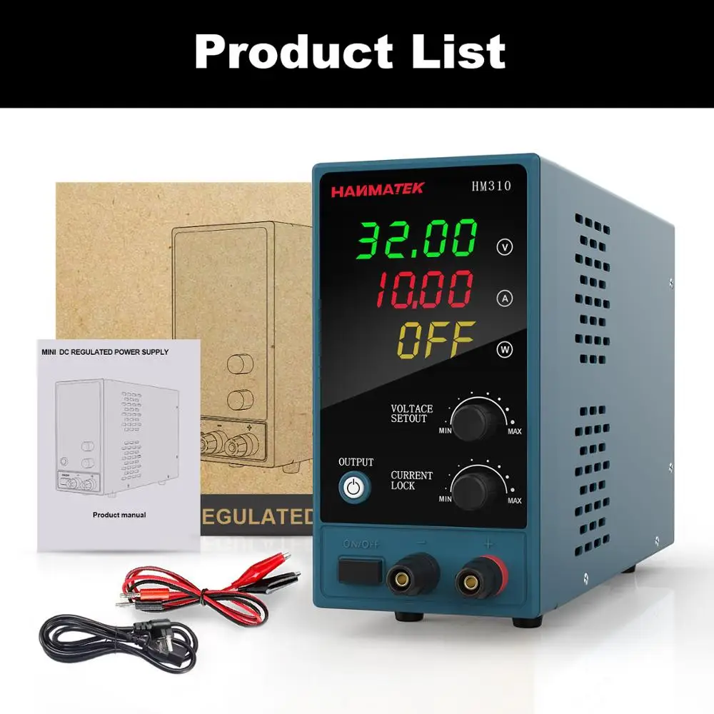 High-Precision 30V 10A DC Power Supply Mini Low Noise Artificial Power Regulator Anti-Mishandling Safety Lock Multi-Scene Use