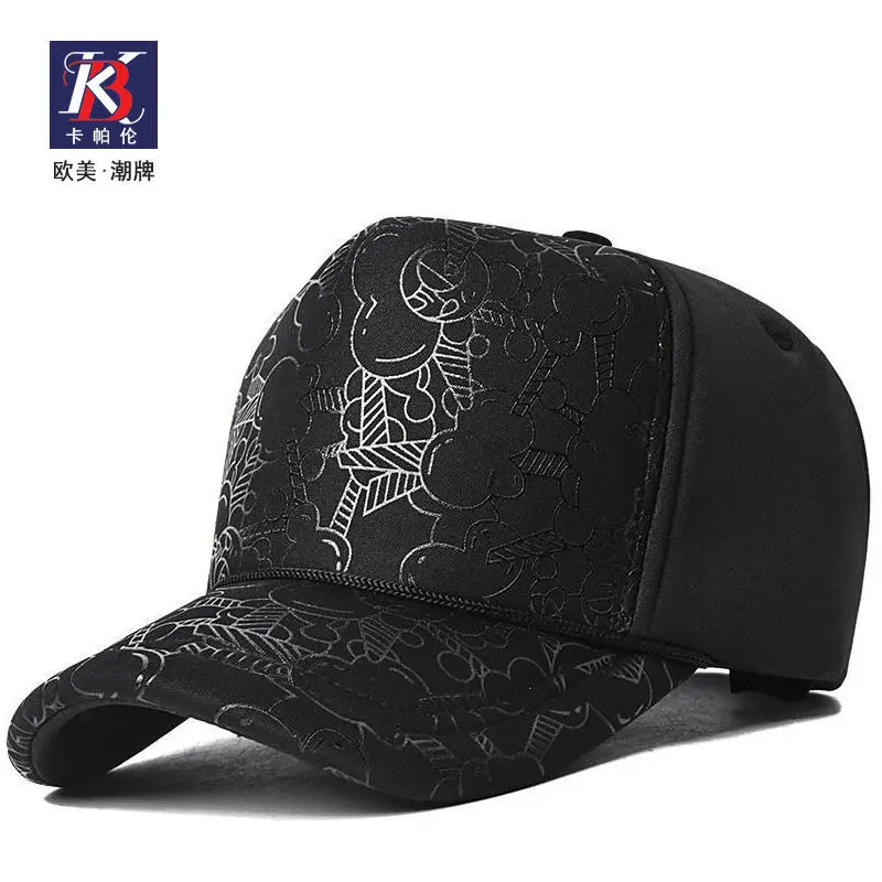 

High top hat fall and winter of male high hat popular logo face small baseball cap round face is prevented bask in large cap