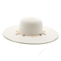 summer women hats big brim white black straw hats belt band chain elegant solid round top casual outdoor beach summer sun hats