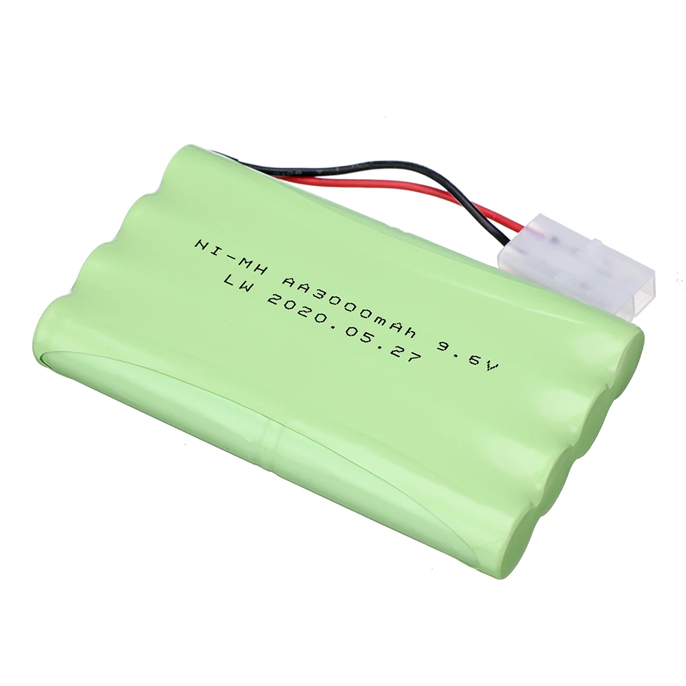 9.6V 3000Mah Nimh Batterij Voor Rc Speelgoed Auto Rc Vrachtwagens Rc Tanks Rc Trein Robot Boot Gun Upgrade aa 3000Mah 9.6V Oplaadbare Batterij