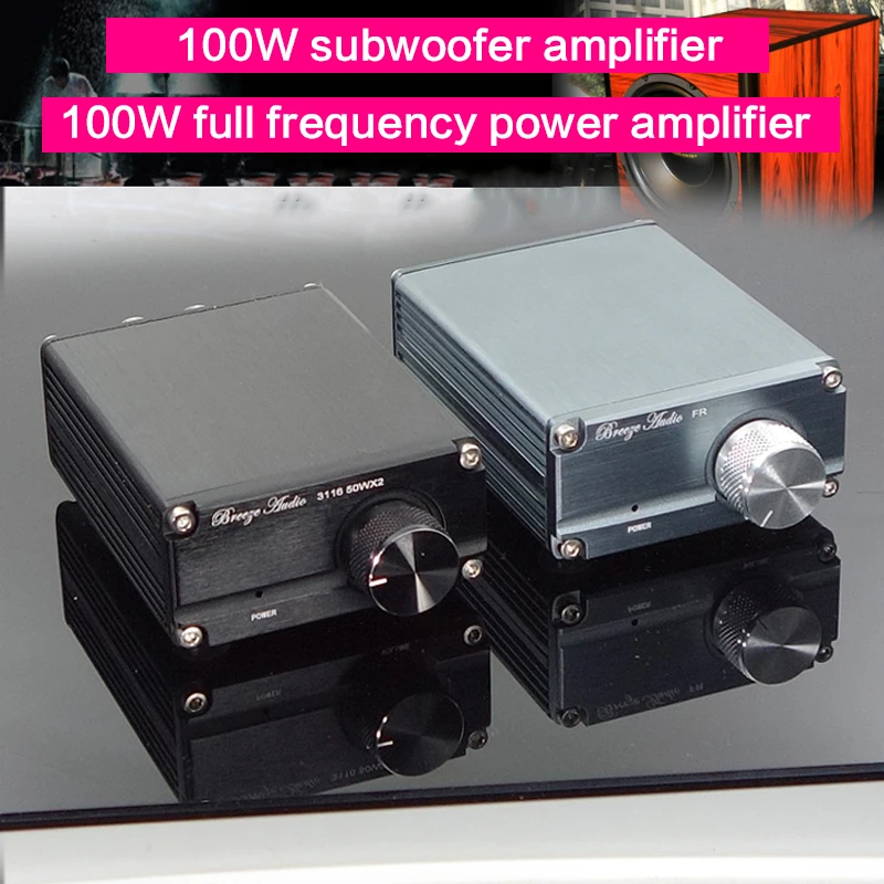 100W Digital Power Amplifier Subwoofer B3 Full Frequency Power Amplifier with RCA Binding Post NE5532 Operational Amplifier