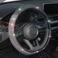 Protector Universal para volante de coche con diamantes de imitación tipo D, accesorios ostentosos de diamante para decoración Interior de coche para mujeres y niñas