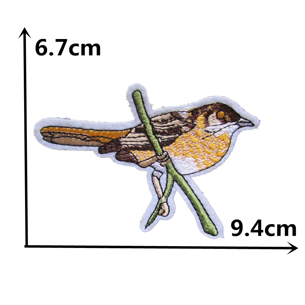 Fashion Style Bird Hot Melt Adhesive Patch Embroidery Badge Patch DIY Sewing Decorative Clothes Ironing Stickers Accessories