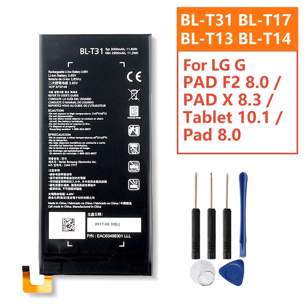 Replacement Battery For LG G PAD F2 8.0 LK460 Tablet 10.1 V700 Pad 8.0 V490 V480 V495 V496 PAD X 8.3 VK810 V520 V522 BL-T31