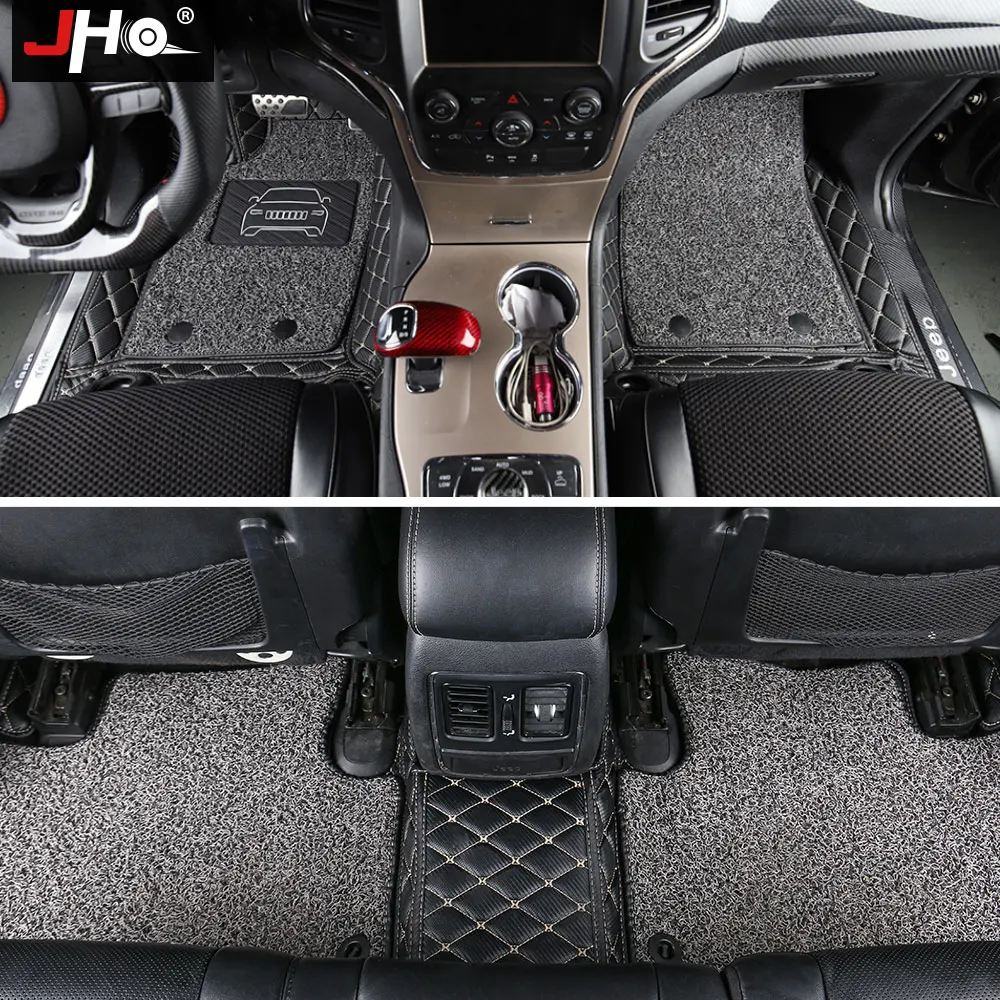 JHO Double Layer Wire Floor Mat Carpet Cover For Jeep Grand Cherokee 2011-2020 2019 2018 2017 2016 2015 2014 WK2 Car Accessories