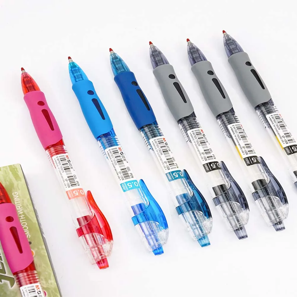 12 Pcs/Box Super Low Price 0.5mm Push-type Bullet-tip Gel Pen & Signing Pen for Office & School