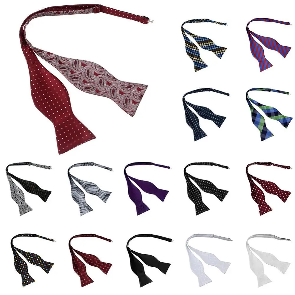 Men Adjustable Self Bow Ties Necktie Neckwear Business Wedding Party Supplies