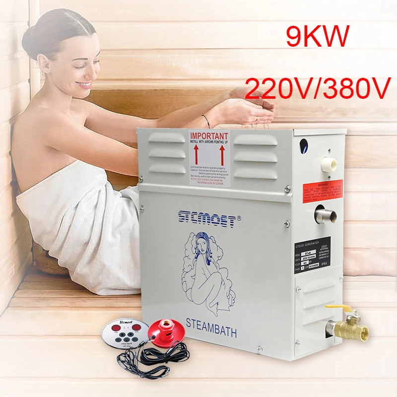 9KW Steam Generator for Shower 220V/380V Home Steam Machine Sauna Equipment Sauna Bath SPA Steam Shower with Digital Controller