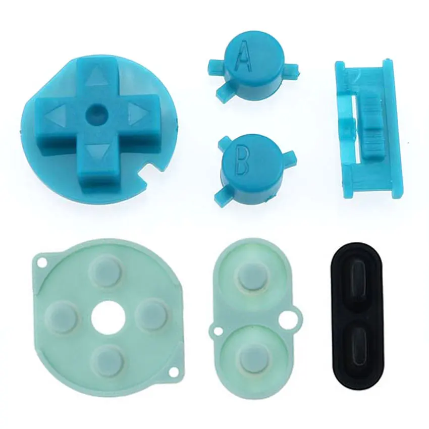 JCD 닌텐도 게임 보이 컬러 실리콘 고무 패드, GBC 전원 켜기 끄기 버튼 AB 버튼 D 패드 전도성 버튼