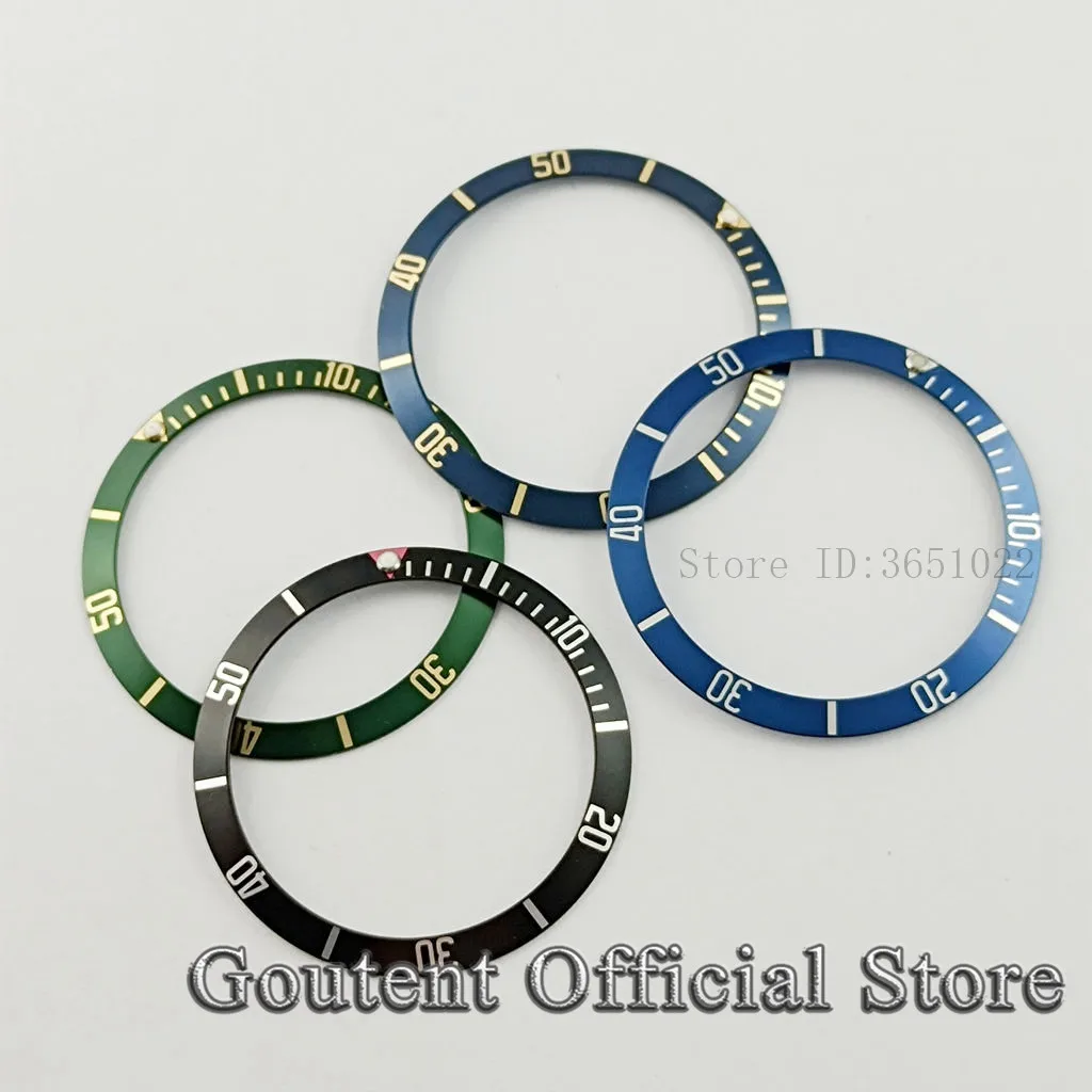 Goutent 39.5*32.8mm Aluminum Watch Bezel Insert Black/Blue/Green/Red Ring Fit For Automatic Watch Replacement Spare Parts