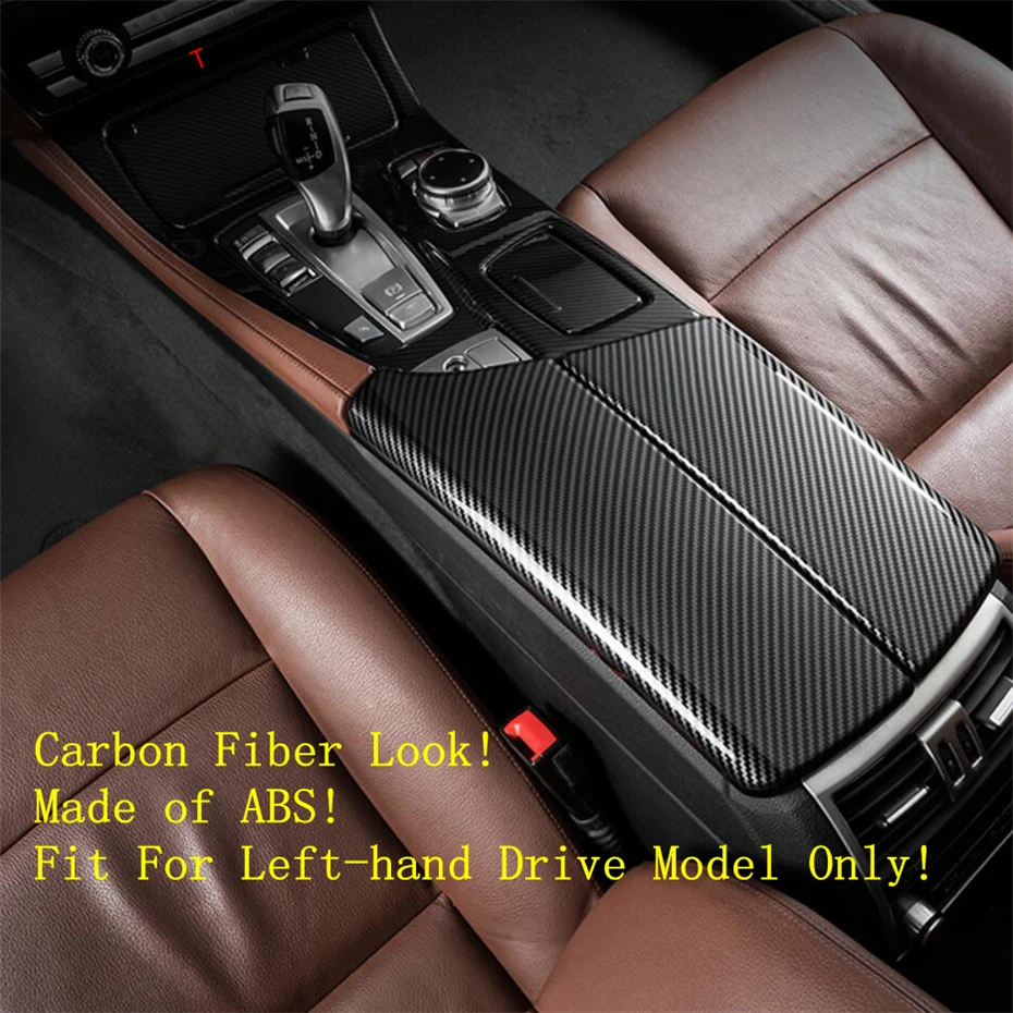 

Armrest Storage Box Multi-grid Container Case Box Cover Carbon Fiber Look ABS Interior Fit For BMW 5 Series F10 F18 2011 - 2017