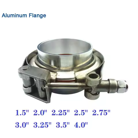 ZUCZUG 1.5-5.0 inch Quick V band clamp Aluminum Alloy flange with sealing ring for car exhaust pipe fixed assembly