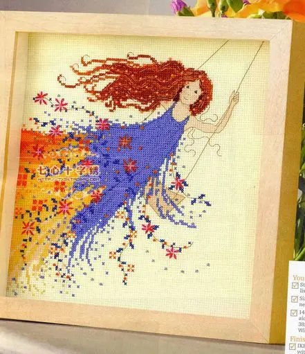 Набор для вышивки крестиком из хлопка 14CT Весенняя сказочная модель 31x31 см