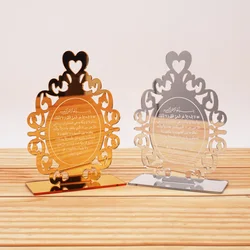 Personalized Acrylic Mirror Table Decoration 12cm High Table Stand for Wedding Party Bride Gifts House Moving Ornament