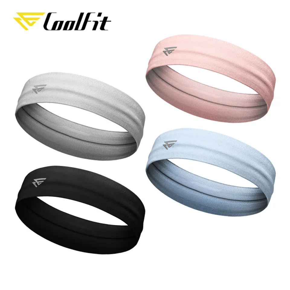 CoolFit Elastic Sweatband Sport Gym Headband Anti-Slip Women Men Breathable Basketball Fitness Yoga Volleyball Cycling Hair Band