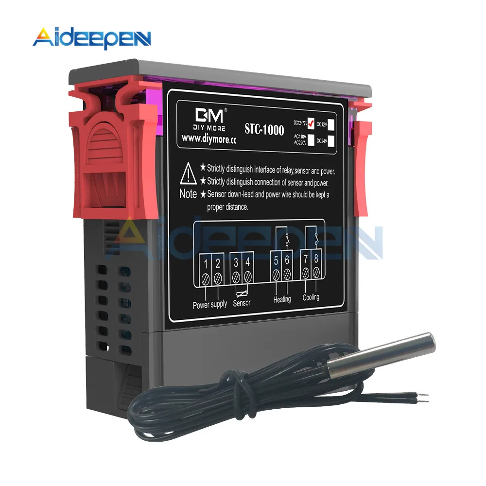 STC-1000 STC 1000 LED Digitaler Thermostat Temperaturregler Thermoregulator Relais Heizung Kühlung für Inkubator AC 110-220V – Detail 16