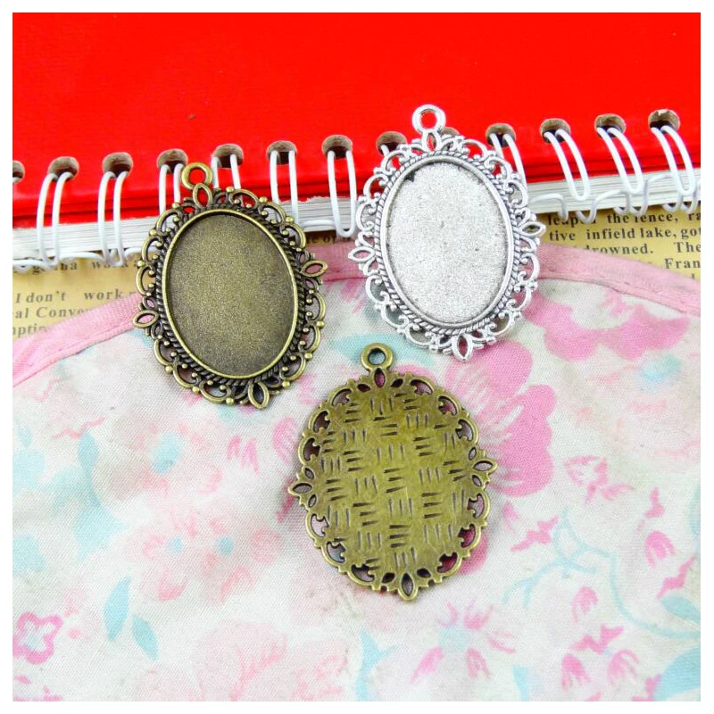 

30Pcs Antique Silver Plated Bronze Color 18*25MM Base Charms Pendant Diy Jewelry Accessories