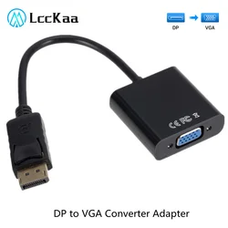 LccKaa DisplayPort Display Port DP para VGA Cabo Adaptador Conversor Macho para Fêmea para PC Computador Laptop HDTV Monitor Projetor