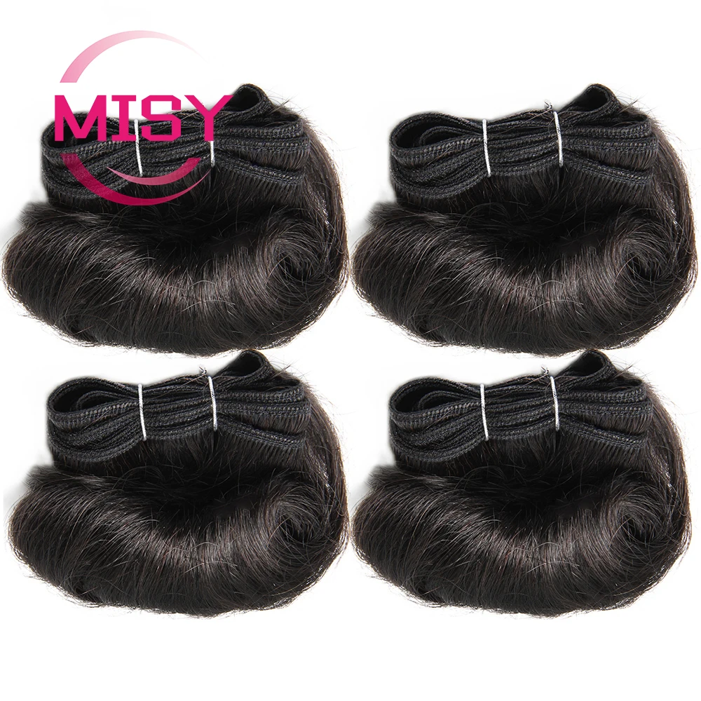 Kurze Lockige Menschliches Haar Bundles Mit Verschluss Brasilianische Natürliche Haar Bundles Mit Verschluss 4x1 T Teil Verschluss Nicht-remy Menschliches Haar – Detail 3