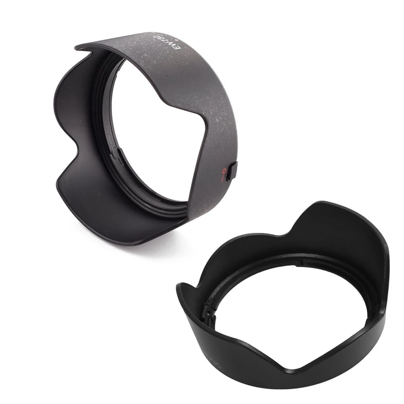 Retail 2 Pcs Lens Hood Black for Canon EF-S: 1 Pcs EW-73D Lens Hood Shade Protector Cover 18-135Mm F/3.5-5.6 IS & 1 Pcs EW-73C B