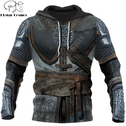 Warrior Armor Tattoo 3D para hombre, sudaderas con capucha estampadas en toda la prenda, sudadera con capucha de moda Harajuku, chaqueta informal Unisex con cremallera, WJ002