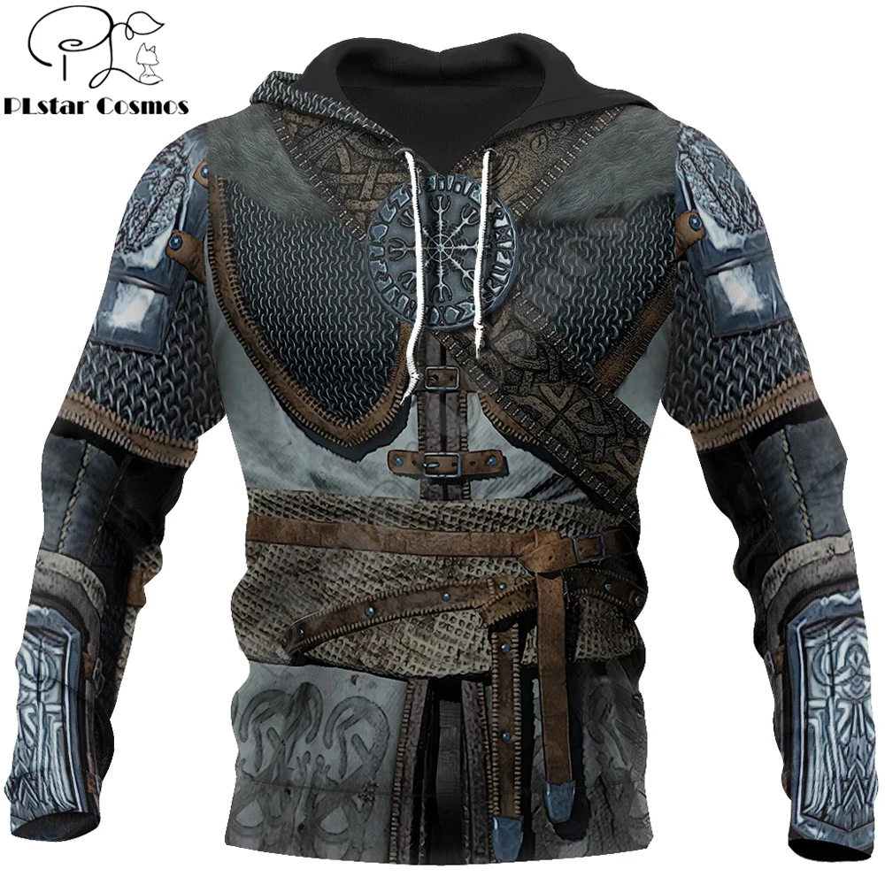 Warrior Armor Tattoo 3D All Over Printed Men hoodies Harajuku Fashion hooded Sweatshirt Unisex Casual jacket Zip Hoodie WJ002