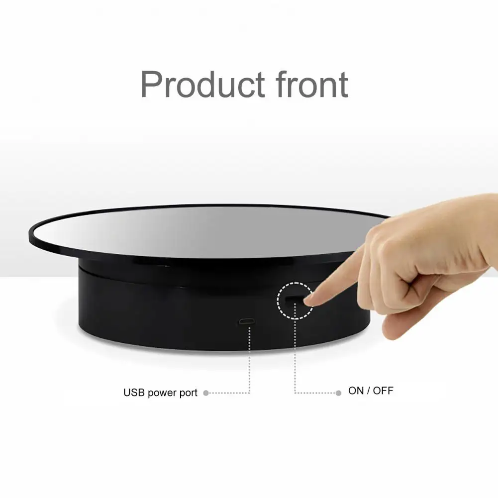 Display Stand 360 Degree Rotating Long Lasting Time Durable Round Shape Electric Motorized Turntable Base for Photography