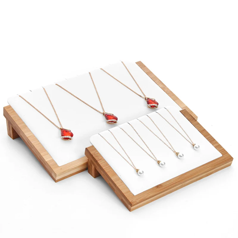 New Arrival Natural Bamboo Wood Necklace Pendant Display Bracket Jewelry Display Bracket Counter Display Jewelry Display Stand