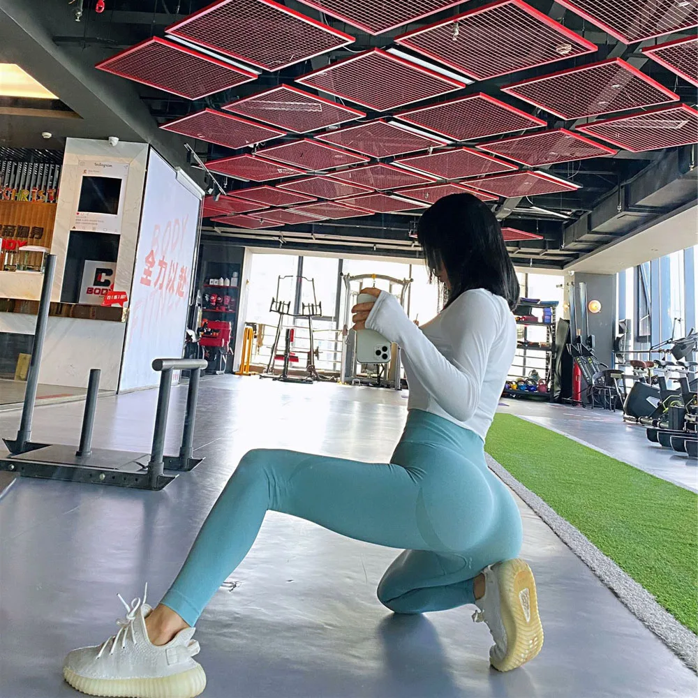 INFILAR Pantaloni da yoga sportivi senza cuciture Leggings dimagranti senza cuciture per le donne che corrono fitness allenamento palestra