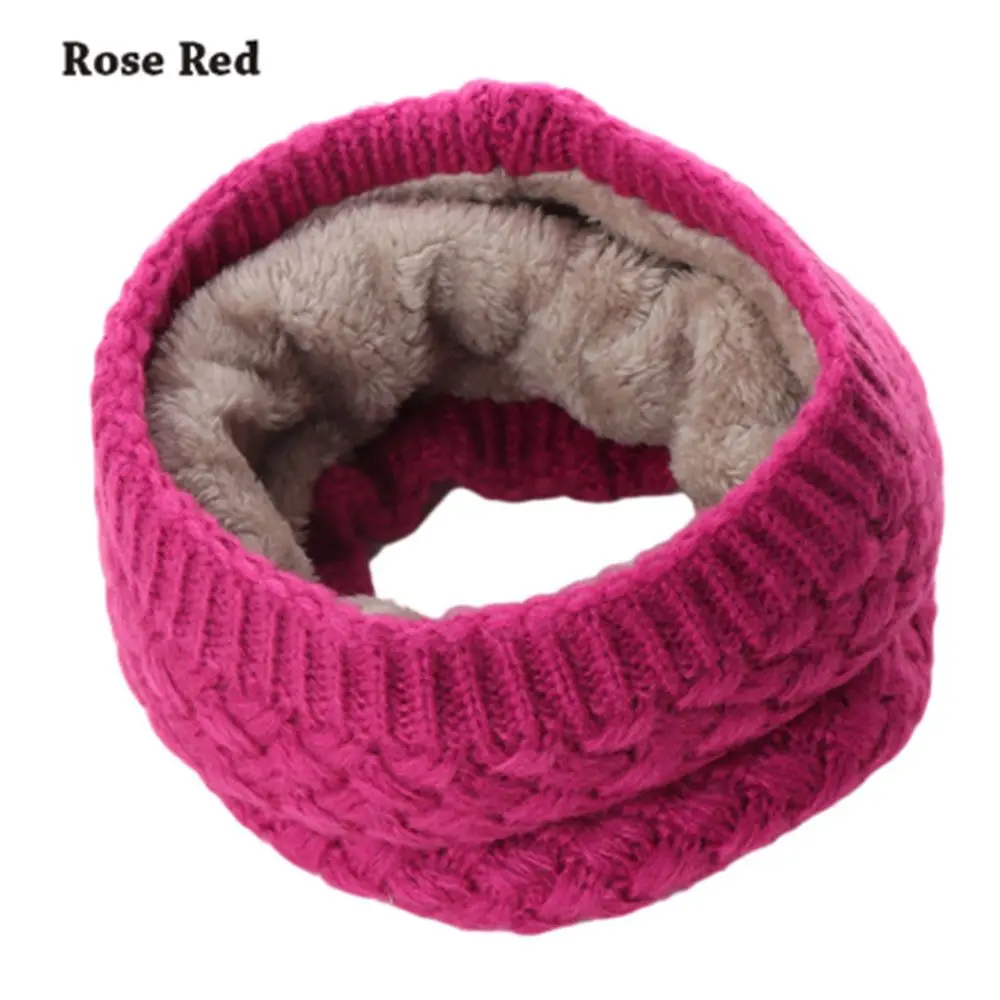 50x20cm Women Girls Warm Winter Scarf Shawl Knit Neck Warmer Circle Wrap Cowl Loop Snood 100% Knitting Wool Simple Pattern