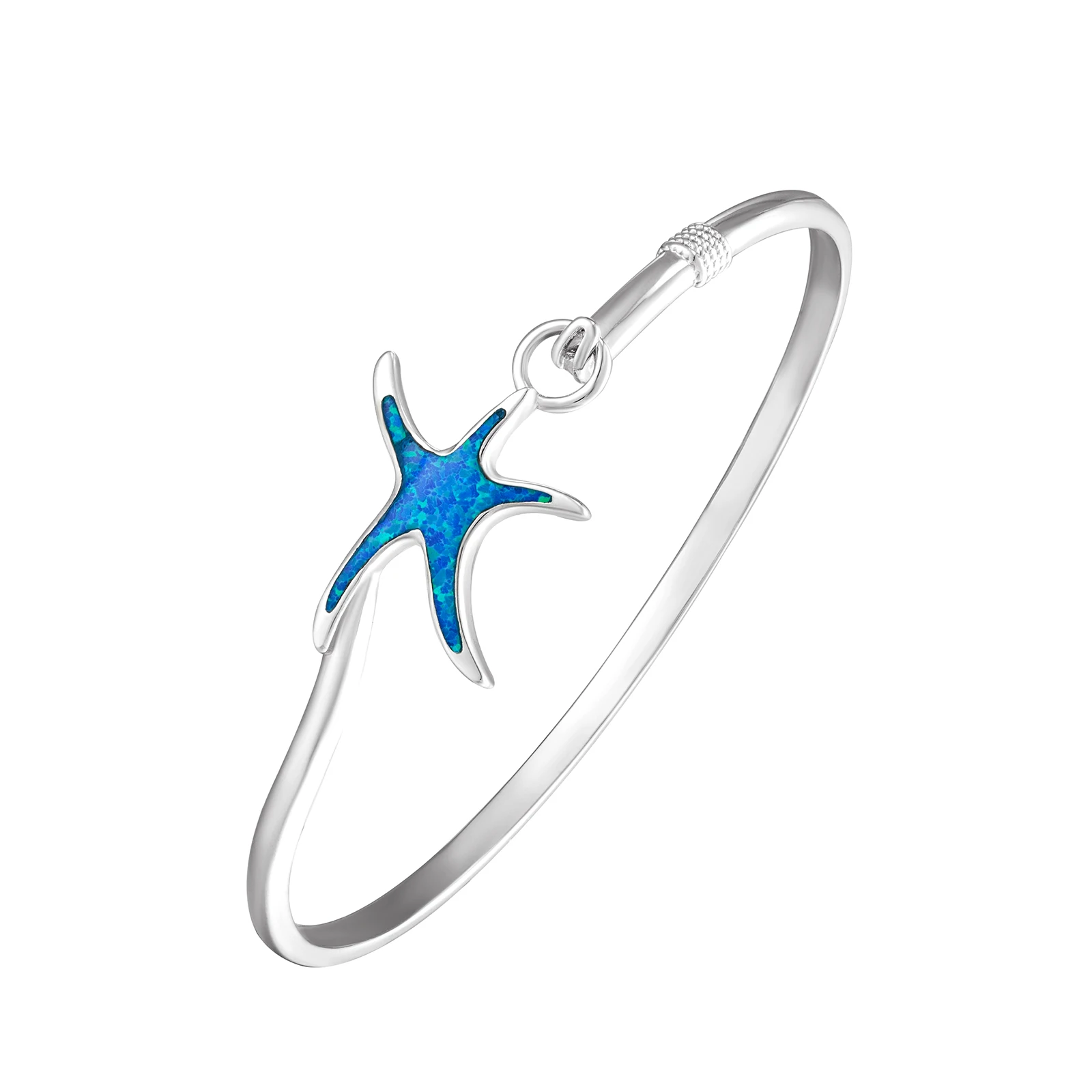 

JLZ-029 Top sale Blue Fire Opal Starfish Shape Fashion Bangle Bracelet For Women And man Jewelry Gift For Lover Friend