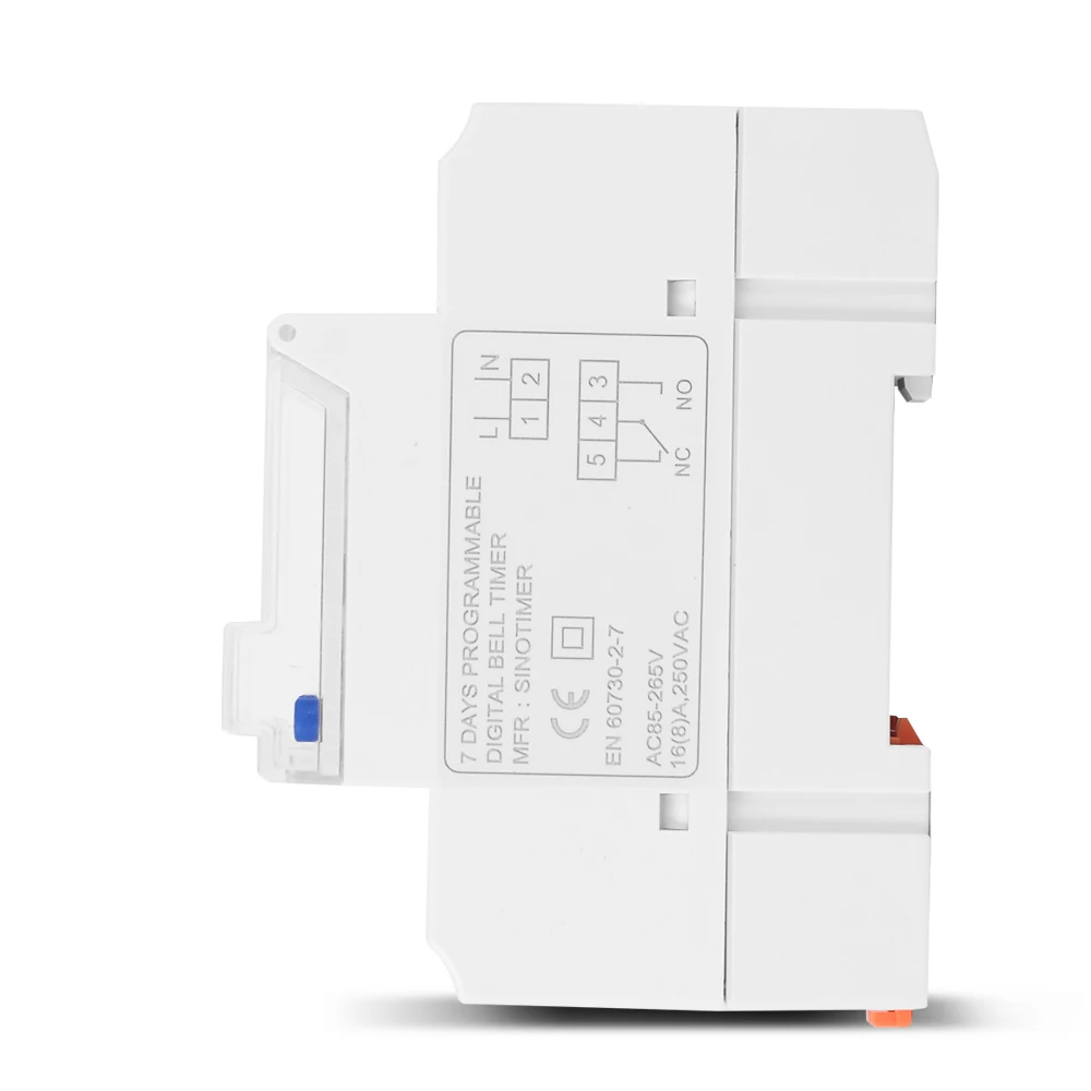 Din Rail Digital 7 Days Programmable Time Switch Relay Industrial School Bell Feeder Timer Automatic Seconds Interval 85-265V AC