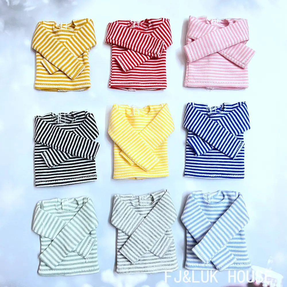 NEW blythe Doll's Cotton T-shirt Stripe camicia a maniche lunghe per Pullip Blyth 1/6 Dolls accessori abbigliamento