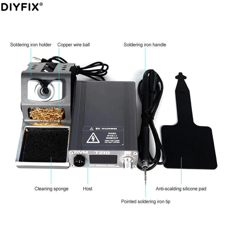 DIYFIX GVM T210 2S stagno di fusione riscaldamento rapido riparazione professionale del telefono cellulare stazione di saldatura a temperatura costante