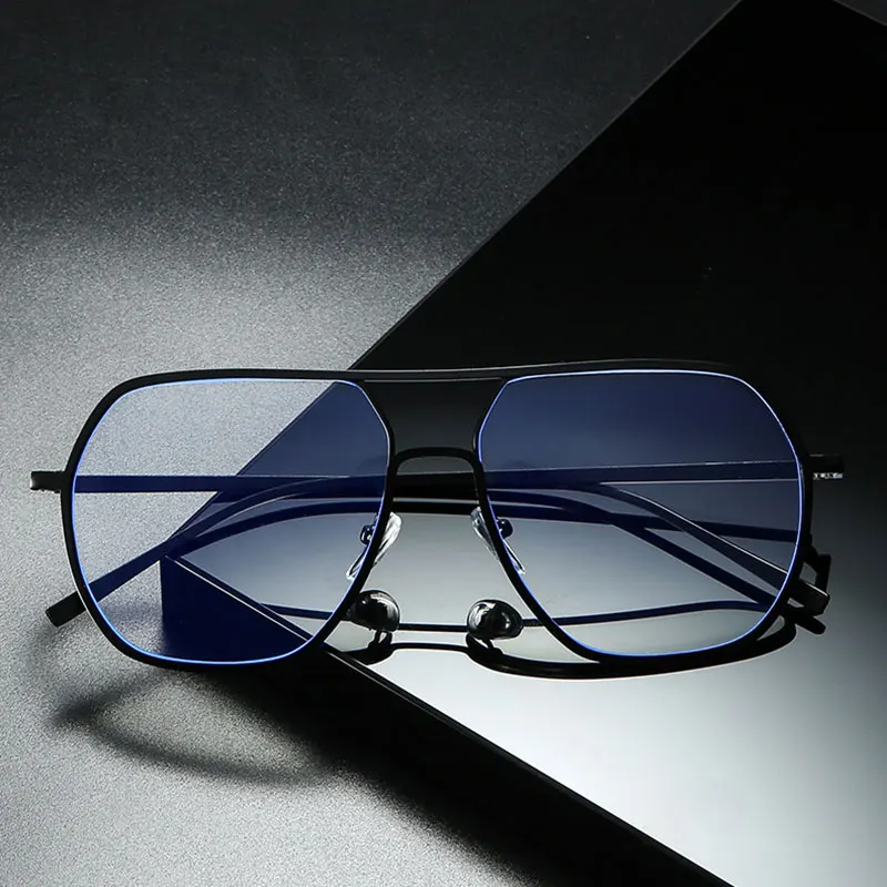 Full Rim Metal Frame Glasses For Man and Woman New Arrival Anti-Blue Light Double Browline Myopia Eyewears