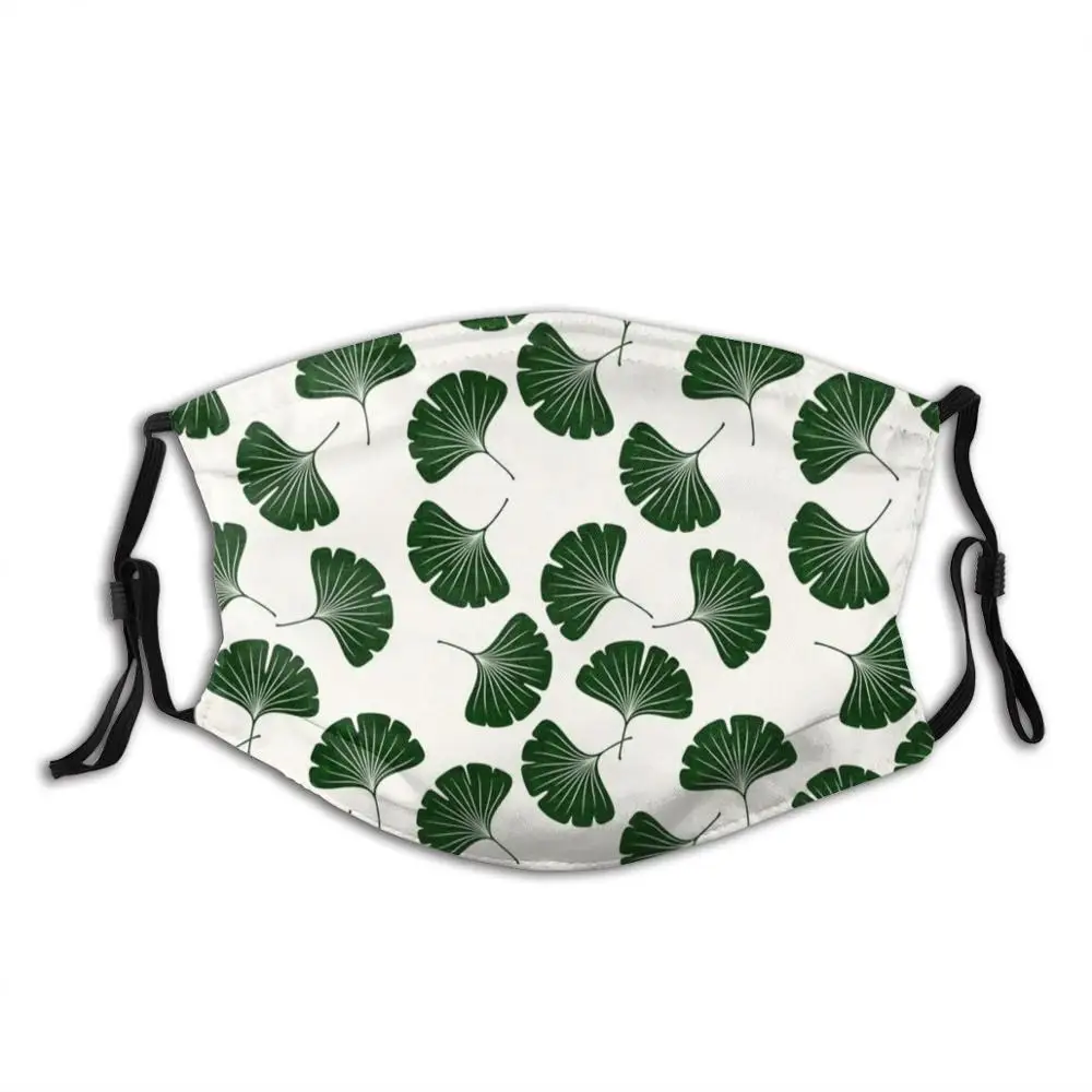 

Ginkgo Biloba - Gingko Leaves - Green / Cream Funny Print Reusable Pm2.5 Filter Face Mask Ginkgo Biloba Ginkgo Gingko