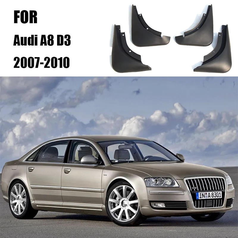 2007-2010 for Audi A8 D3 Mudguards Fender audi a3 Mudflaps splash Guard fenders car accessories Front Rear 4 pcs Mud flap