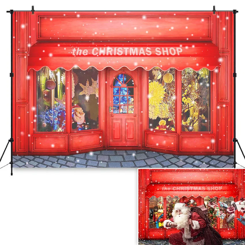 

Christmas Window Photography Backdrop Christmas Tree New Year Party Decorations Family Gathering Xmas Prom Photoshoot Props