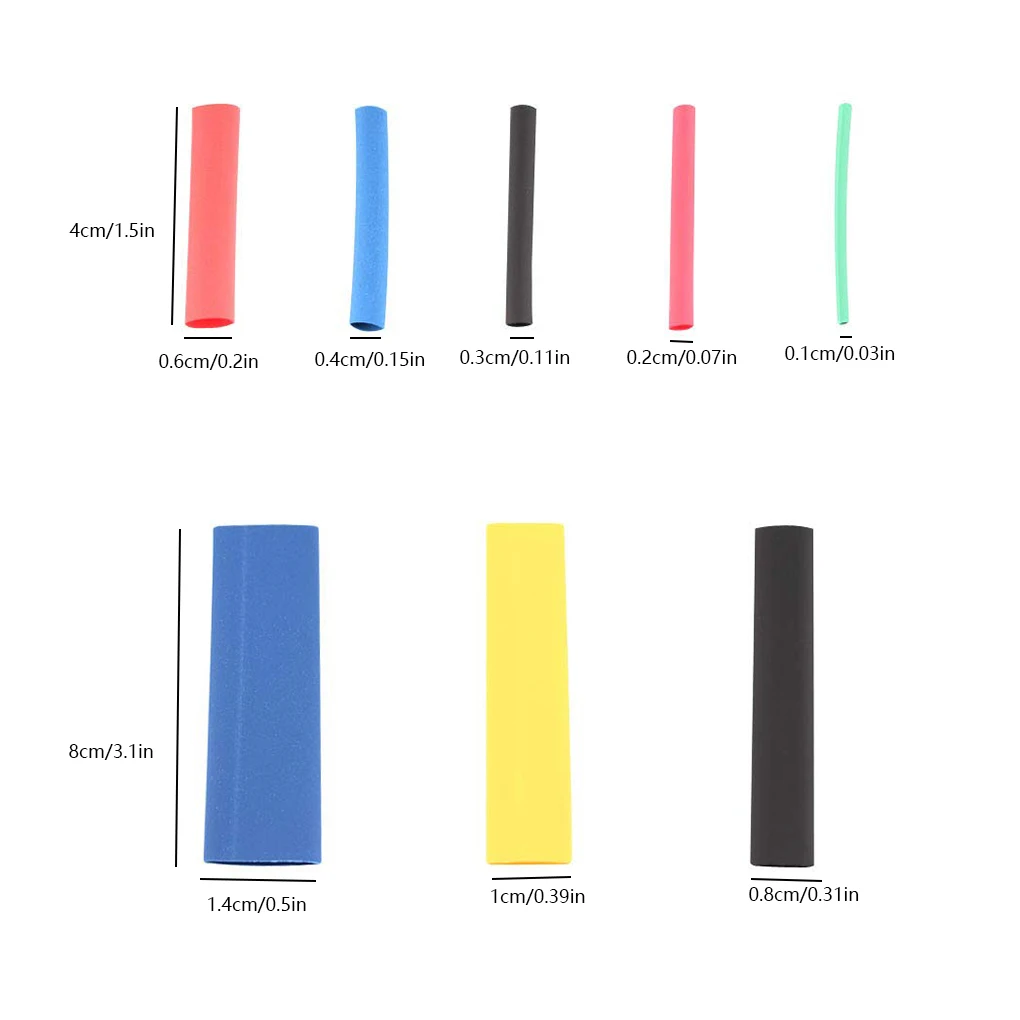 Ensemble assressentide manchons thermorétractables en fil, câble isolant en polyoléfine, tube thermorétractable, ensemble de tubes, 164 pièces