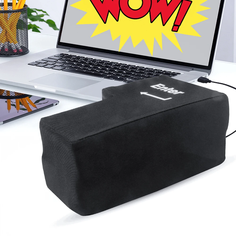 Anti-Stress Computer Huge Enter Key Big Giant USB Keyboard Vent Button Pillow Office Desktop Notebook Stress Reliever Gift