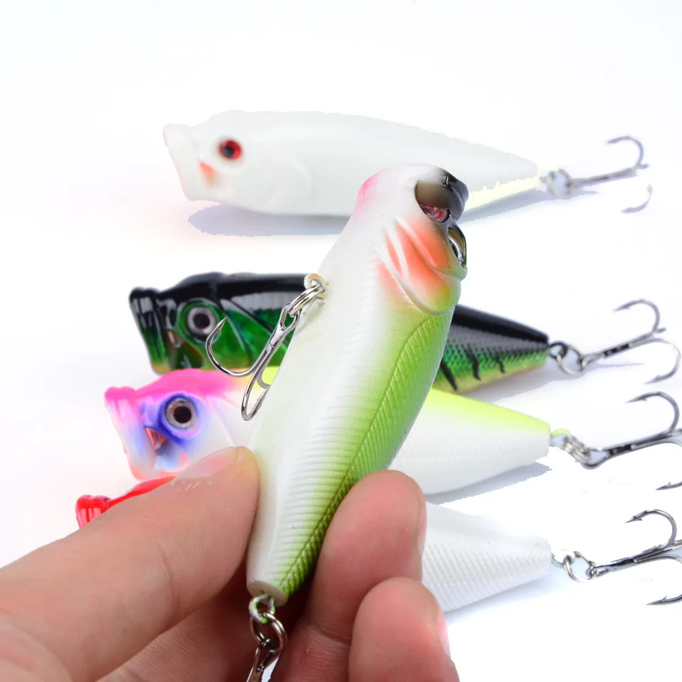 POETRYYI NEW 1Pcs 8cm 15g Popper Fishing Lures 3D Eyes Bait Crankbait Wobblers Isca Poper Pesca Japan fishing tackle