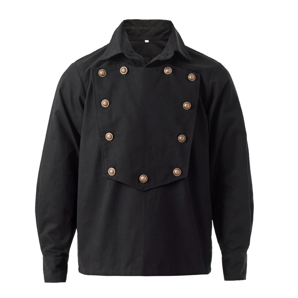 Chemise Vintage Steampunk Victorienne pour Homme Adulte, Costume de Cosplay, Déguisement de Cowboys, Horloger, Bavoir de Culte, revêt Dépannage, Halloween