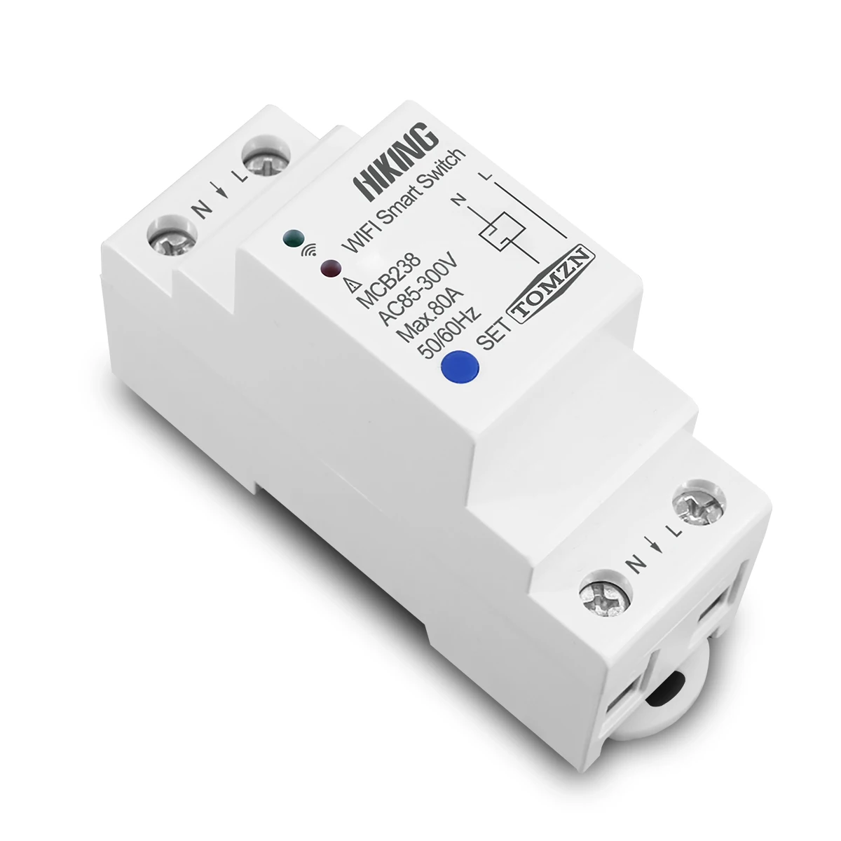 2P 80A Din Rail WIFI Circuit Breaker Smart Switch Remote Control by Smart Life TUYA for Smart Home TOMZN MCB238